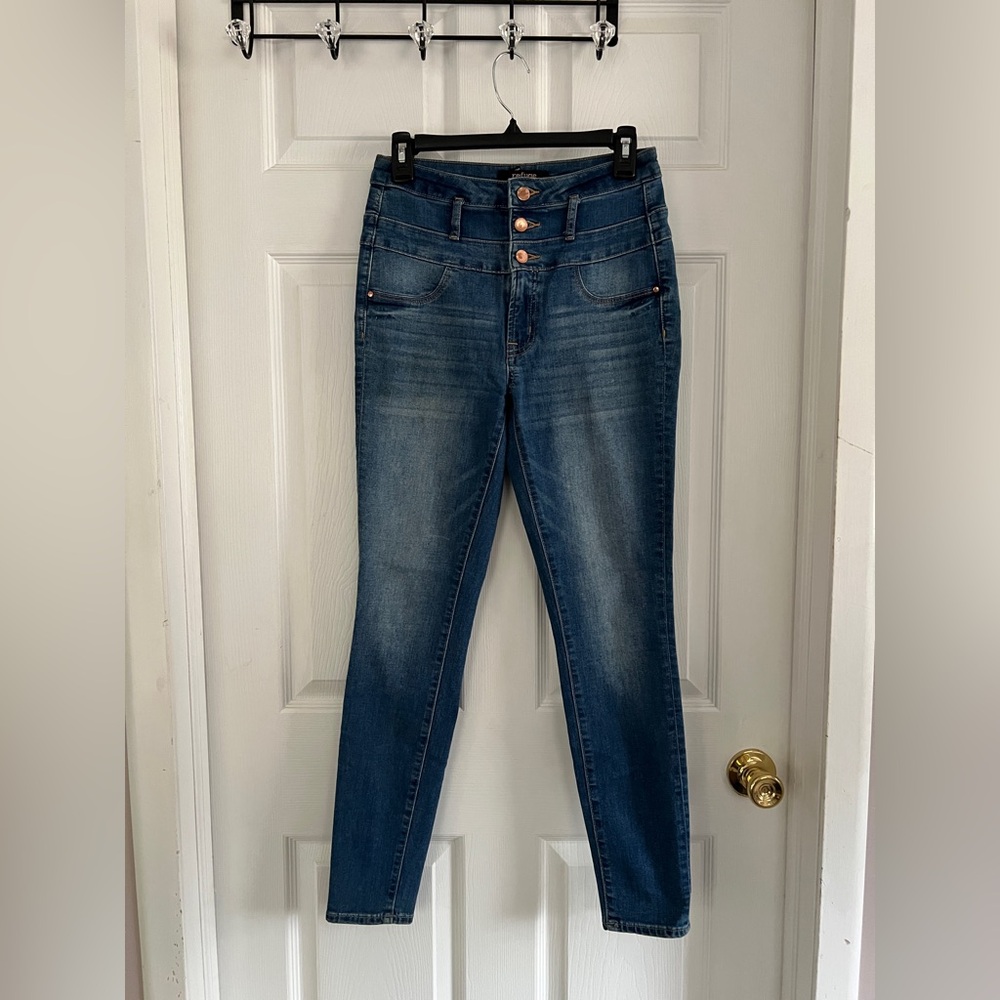 High-Waisted Blue Denim Jeans